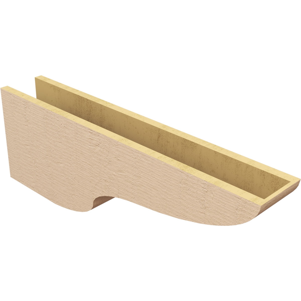 6"W x 36"D x 12"H Thin Greensboro Rough Cedar Woodgrain TimberThane Corbel, Primed Tan