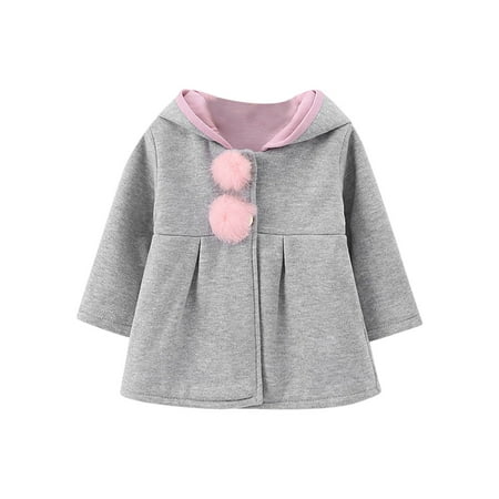 

Tagold Fall Savings Clearance Winter Coats for Girls Hooded Jacket Spring Autumn And Winter New Style Small And Medium-sized Children s Cute Rabbit Ears Trendy Style