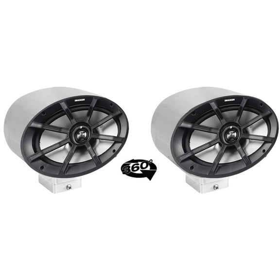 (2) kicker PS69 6x9" 360° Degree Swivel Chrome Surface Mount Boat Speakers