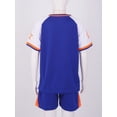 thumbnail image 4 of Xnihocha Kids Boys Summer Tracksuits Basketball Football Jersey Set Short Sleeve Sport T-shirt Shorts Blue 4XS, 4 of 7