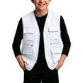 thumbnail image 2 of Xdegoge Tween Boys Outdoor Cargo Vest Lightweight Multi-Pocket Zip Up Sleeveless Jacket for Fishing Safari Hiking and Camping, Size 11-12, 2 of 4