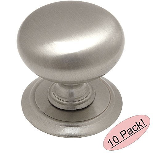Cosmas 6542SN Satin Nickel Round Hardware Knob with Backplate