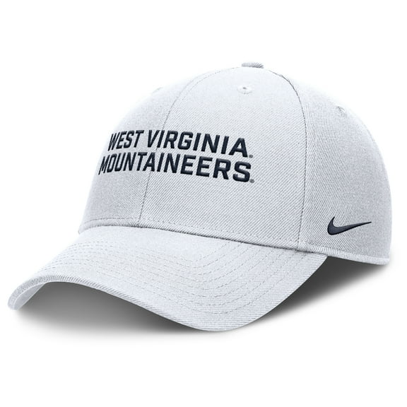 Men's Nike White West Virginia Mountaineers 2025 Sideline Rise Practice Adjustable Hat