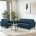 thumbnail image 5 of Gymax 2 Pieces Living Room Sofa Set Modern Fabric Sofa Couch & Accent Chair Set Navy, 5 of 10