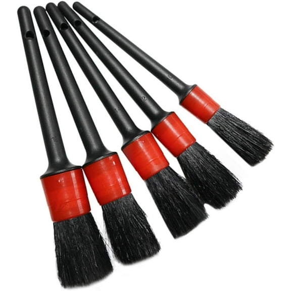 Car Detail Brush 5PCS Durable Round Long Handle Plastic Wheel Brush Washing Brush Cleaning Brush for Car Vehicle Auto