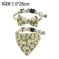 thumbnail image 2 of 2 Pack Collier Détachable pour Chat Nœud Papillon Fleur de Marguerite Collier Détachable Vert, 2 of 5