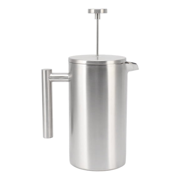 Xirurus 1 Liter French Press Coffee Maker Double Wall Stainless Steel Insulated Coffee Press with Filter Silver 34 oz
