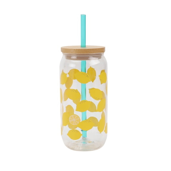 Mainstays 20-Ounce Acrylic Can Shape Tumbler, Lemon Pattern
