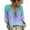 Blue, variant on Women Blouse Tops V Neck 3/4 Sleeve Lightweight Shirts 3/4 Sleeve V Neck Peasant Top Abstract Geometric Print Flowy Summer Ruffe Shirt