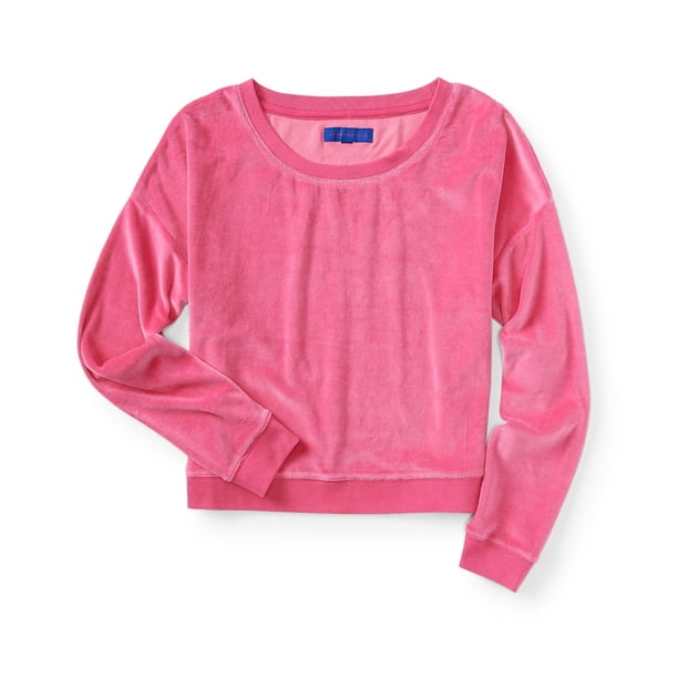 Sudadera de terciopelo para mujer Aeropostale Rosa Extragrande