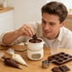 thumbnail image 4 of Ceramic Chocolate Fondue Pot Set Heatproof Melting Bowl Burners For Ice Cream Cheese Dessert Home Kitchen Includes Forks, 4 of 6