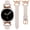 Starlight/Rose Gold, variant on Wearlizer Leather Band Compatible with Samsung Galaxy Watch 9/8 40mm 44mm & Watch 8 Classic 46mm, Slim Dressy Leather Strap for Women with C-Shape Metal Buckle, No Gap One-Click Band
