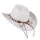 thumbnail image 3 of Sonducket Sombrero de vaquero con protección solar, estilo occidental elegante, sombrero de ala ancha, sombrero de vaquera de verano, sombrero Sombreros blanquecino, 3 of 6