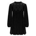 thumbnail image 6 of Mifsaly Velvet Cocktail Dresses for Women Ruched Evening Party Elegant Gowns Mock Neck Long Sleeve Loose Velour Midi Dresses Christmas Funny Festival Trendy Outfits Black S, 6 of 9