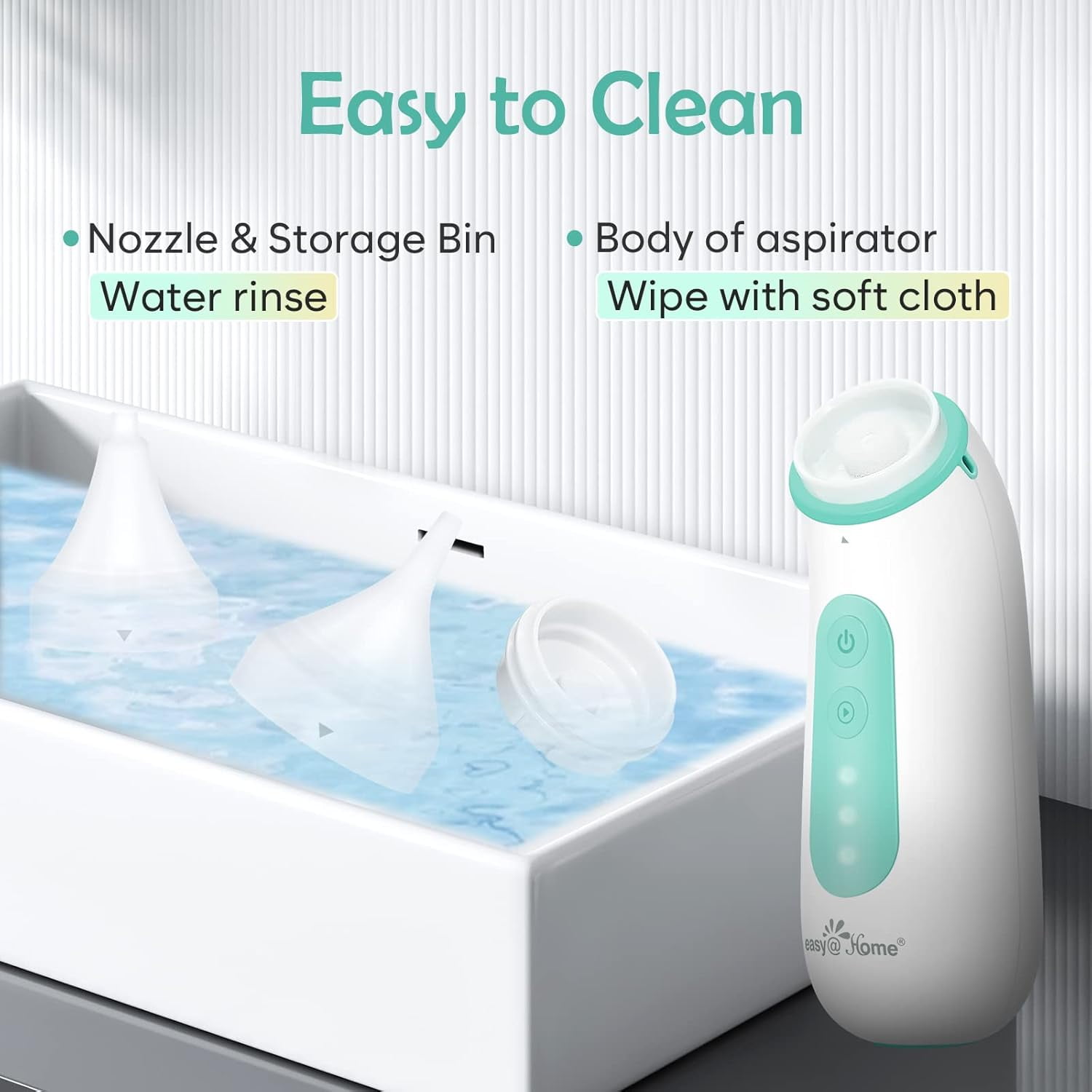 Easy@Home Visual Baby Electric Nasal Aspirator for Stuffy Noses, Green