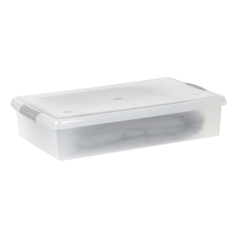 Hefty Clear & White Storage Bin, 62l