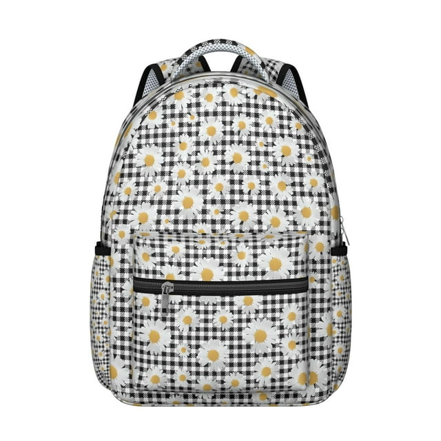 Rustic Vintage Floral Students Backpack Wear-Resistant Outdoor Backpack with Colorful Tropical Flower and Leaves Design, Perfect for School, Camping, and Weekend Getaways