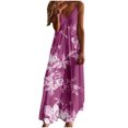 thumbnail image 2 of FcBaudy Robe Mi-Mollet Sans Manches à Col en V, Robes d'Été pour Femmes, Robes pour Femmes Robes Mi-Mollet pour Femmes Été Décontracté-Col Imprimé Sans Manches Robe Longue de Plage Robe Femme, 2 of 8
