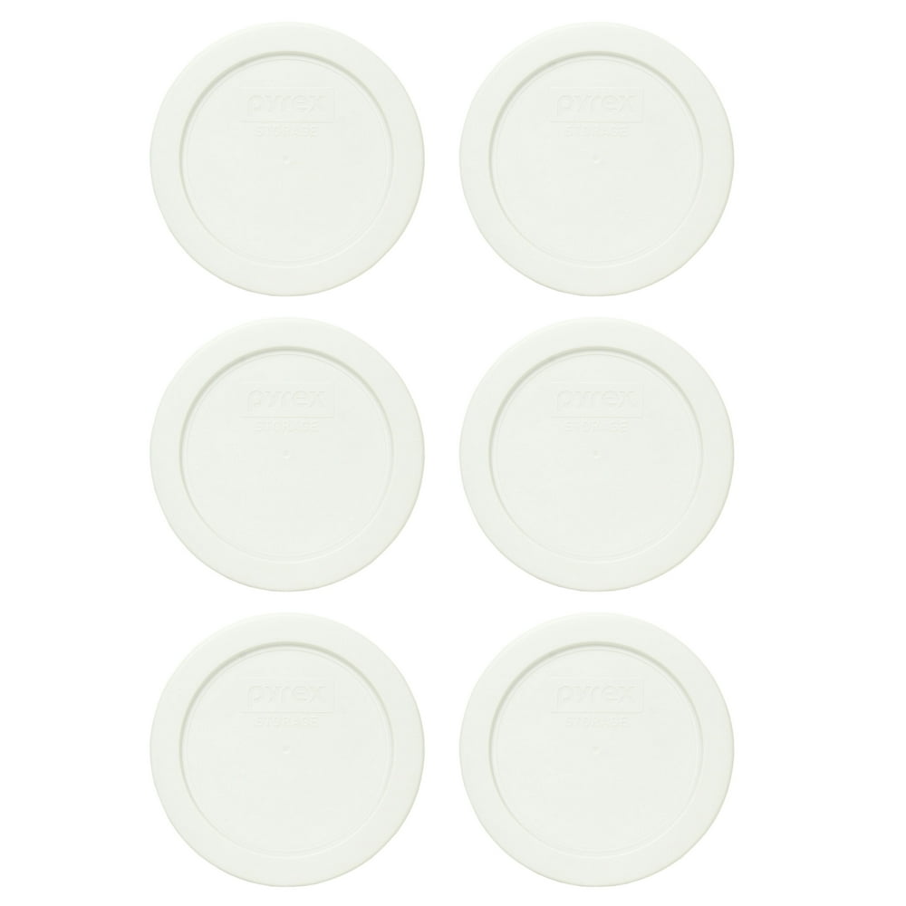Pyrex 7200PC White 2 Cup Round Plastic Replacement Lid (6Pack