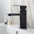 thumbnail image 2 of Grifo de baño de latón macizo, acabado duradero a prueba de óxido con diseño moderno, grifo de baño ecológico sin plomo para un fácil mantenimiento en su hogar (negro, acero inoxidable 304), 2 of 5