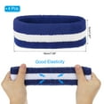 thumbnail image 2 of Uxcell Sweatband Headbands, Terry Cloth Sweat Band for Women Men Sports Basketball Tennis, Navy Blue White 4 Pcs, 2 of 6