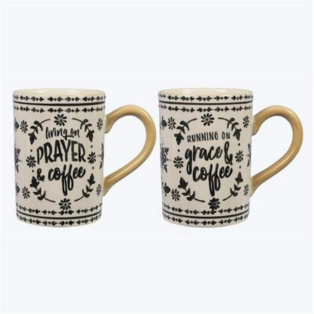 

Youngs 21662 Ceramic Coffee & Faith Mug Assorted Color - 2 Piece