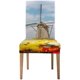 thumbnail image 1 of ABPHQTO Holland Dutch Windmill Over Colful Tulips Field Funda protectora para silla Funda protectora para asiento para comedor Hotel Wedding Party Set de 1, 1 of 4