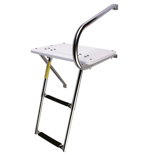 Garelick EEz-In Transom Platform with 2-Step Telescoping Ladder for Boats  with Outboard Motors