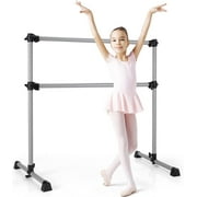 Portable Ballet Barre, 4FT Adjustable Double Freestanding Ballet Bar w/Anti-Skid Pad, Stable Base, Heavy-Duty Dancing Stretching Bar for Home, Fitness, Ballet