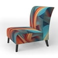 thumbnail image 3 of Designart "Fractal Waters in Orange and Blue II" Orange Fractals Upholstered Accent Chair - Modern Arm Chair For Living Room, 3 of 5