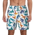 thumbnail image 2 of Picia Block Dinosaur pattern Mens Swim Trunks with Compression Liner Stretch Beach Shorts Quick Dry with Zipper Pockets No-Chafing Board Shorts-Medium, 2 of 9