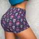 thumbnail image 4 of Balery leaf flower Skull colorful Pantalones cortos de entrenamiento estampados para mujer, sin costuras, ajustados, para gimnasio, yoga, correr, deportes, ejercicio activo, fitness.-Medium, 4 of 8
