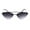 Black Smoke, variant on Womens Rimless Double Bridge Cat Eye Designer Sunglasses Gold Smoke