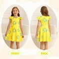 thumbnail image 4 of Benylion Little Girls Disgust Joy Costume Cartoon Party Cosplay Dress up for Kids Flutter Sleeve Dress Outfits for 7-8 Years, 4 of 6