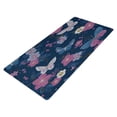 thumbnail image 2 of Leather Keyboard and Mouse Desk Mat Office Desk Accessories Protective Office Desk Decor Desk Pad Mat for Gaming, Work from Home, Office Blue Butterflies and Flowers 16.5" x 35.4", 2 of 9