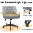 thumbnail image 4 of Modern Fabric Desk Chair Upholstered Swivel Office Desk Chair with Ergonomic Backrest and Adjustable Height, Gray, 4 of 7