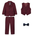 thumbnail image 2 of WOYY Big Boys Formal Suit Blazer Waistcoat Trousers Bow Tie 4Pcs Set, Sizes 8-9Y, 2 of 5