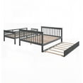 thumbnail image 5 of Twin-Over-Full Bunk Bed with Storage and Guard Rail, Gray, No Box Spring Needed, 5 of 14