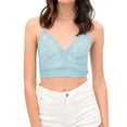 thumbnail image 5 of Made by Olivia Women's Textured Open Back Laced V-Neck Crop Top, 5 of 5