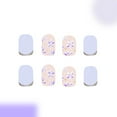 thumbnail image 6 of KUFptva 24 Pcs Short Square False Nails Flowers Artificial Nails French Tip Stick On Nails Glittering Press On Nails for Woman, 6 of 7