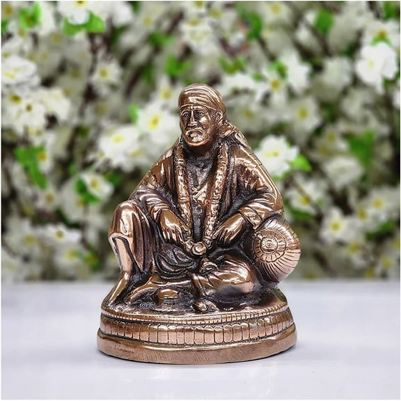 Sai Baba Statue in Bronze Sai Nath Idol Sai Baba Sculpture Hindu God Statue Sai Baba Figurine Believer of All Religions Shirdi Sai Baba Idol Sai Nath Figurine Indian Mandir Decor - AtoZ India Cart
