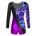 thumbnail image 6 of renvena Kid Girls Long Sleeve Gymnastics Dance Leotard Unitards Ballet Short Biketard Dancewear Size 4-14 A Purple 4, 6 of 7