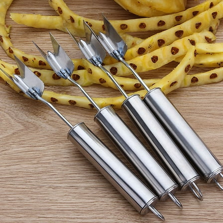 SEWCHICS 4-Piece Pineapple Eye Remover Set Stainless Steel Kitchen Tool for Preparation and Travel