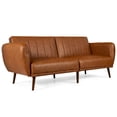 thumbnail image 1 of Giantex Canapé-Lit 3 Places, Futon Convertible avec Éponge Haute Densité et Dossier Réglable, Canapé-Lit Pliable Lounge, Brun, 1 of 6