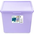 thumbnail image 5 of Your Zone Kids Large Plastic Stacking Storage Bin with Lid, Purple, 12 in x 12.4 in x 9.4 in, 5 of 8