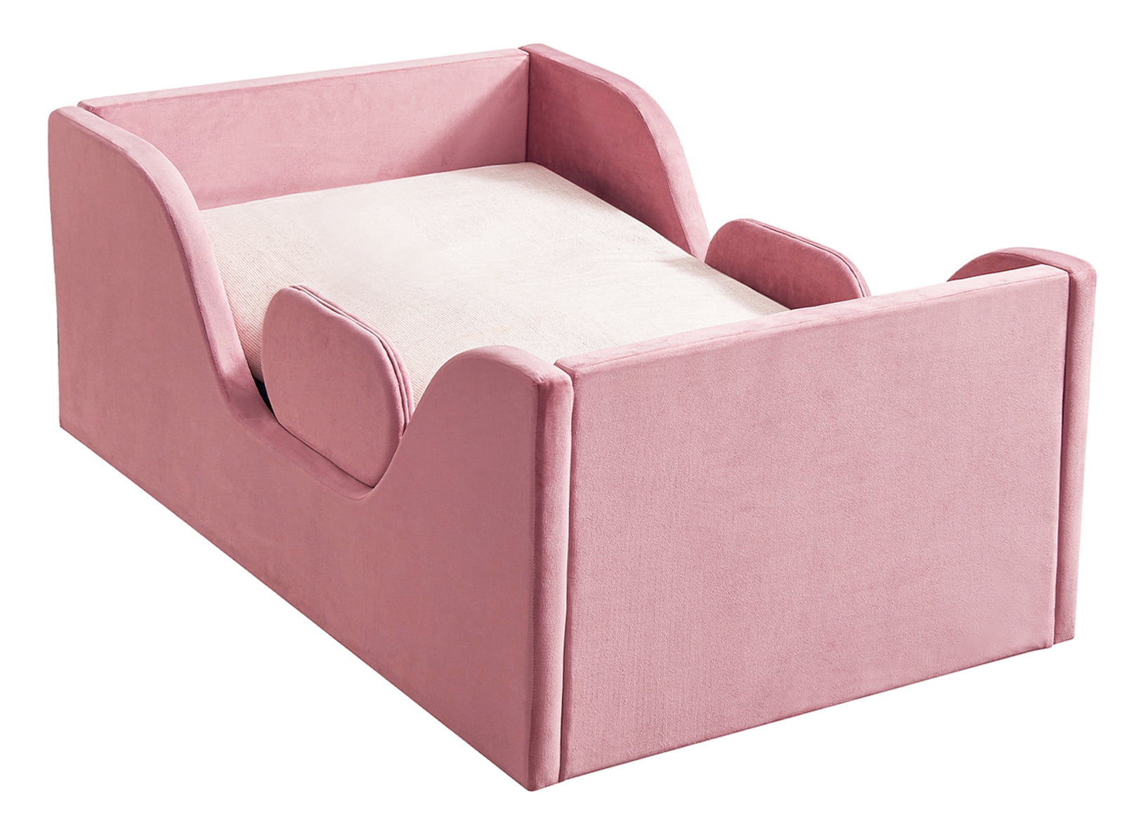 Moogeer Toddler Bed Frame with Safety Guardrails, Fits a Standard Crib
