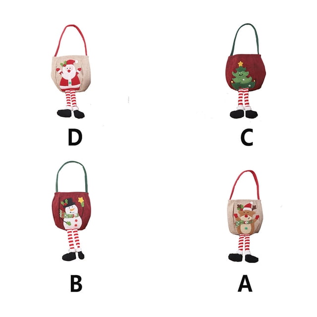 kurtrusly Christmas Bags Gift Wrapping Packaging Storage Elk Container Handbag Goodie Bag Exquisite Embroidery for Jewelry Candy Birthday Xmas Tree