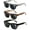 Black Tortoise Grey, variant on 3 Pairs Fully Magnified Women Reading Sunglasses - Bold Vintage Retro Leopard Outdoor Readers +3.25
