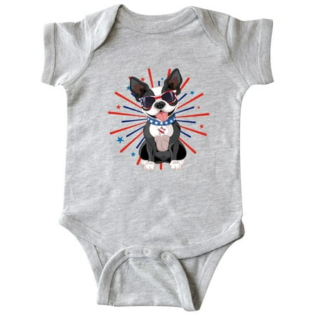 

Inktastic Boston Terrier Dog 4th of July USA Patriotic Gift Baby Boy or Baby Girl Bodysuit