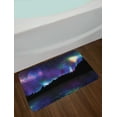 thumbnail image 2 of Aurora Forest Bath Mat, Illustration with Aurora Borealis in the Sky over Night Woodland, Plush Bathroom Decor Mat with Non Slip Backing, 29.5" X 17.5", Multicolor, by Ambesonne, 2 of 2